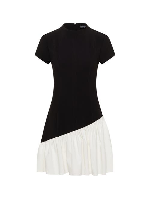 Shop Nanas Nana's Audrey Assymetric Mini Dress In Black & White