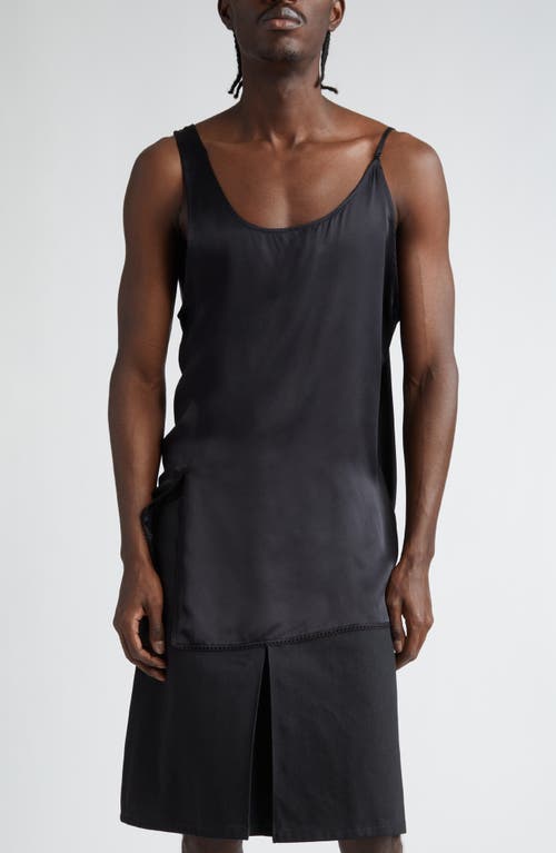 TAKAHIROMIYASHITA TheSoloist. Asymmetric Silk Satin Tank Top Black at Nordstrom,