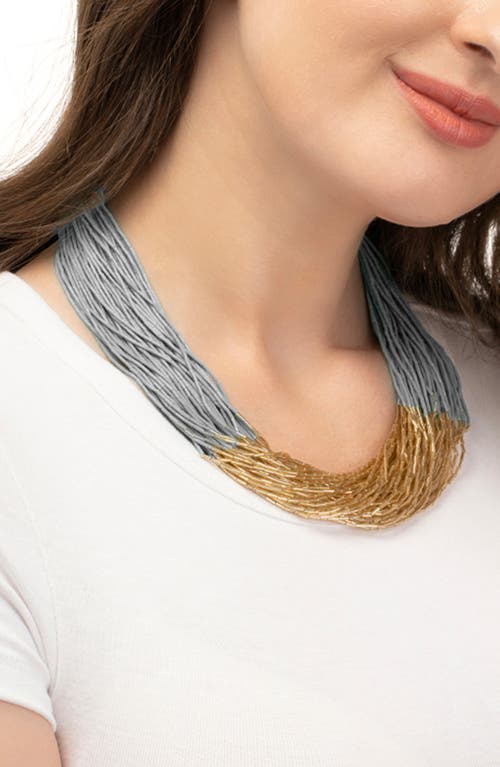 Deepa Gurnani Loretta Beaded Layered Necklace In Gray