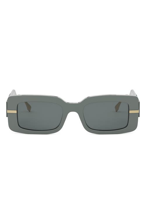 'Fendigraphy 51mm Rectangular Sunglasses in Grey/Smoke at Nordstrom