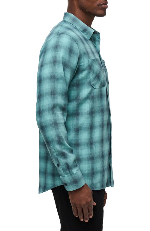 Shop Travismathew Cloud Plaid Flannel Button-up Shirt In Total Eclipse/cameo