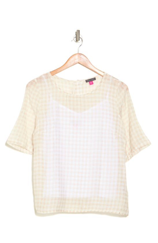 Shop Vince Camuto Lawn Gingham Top In Lucent White