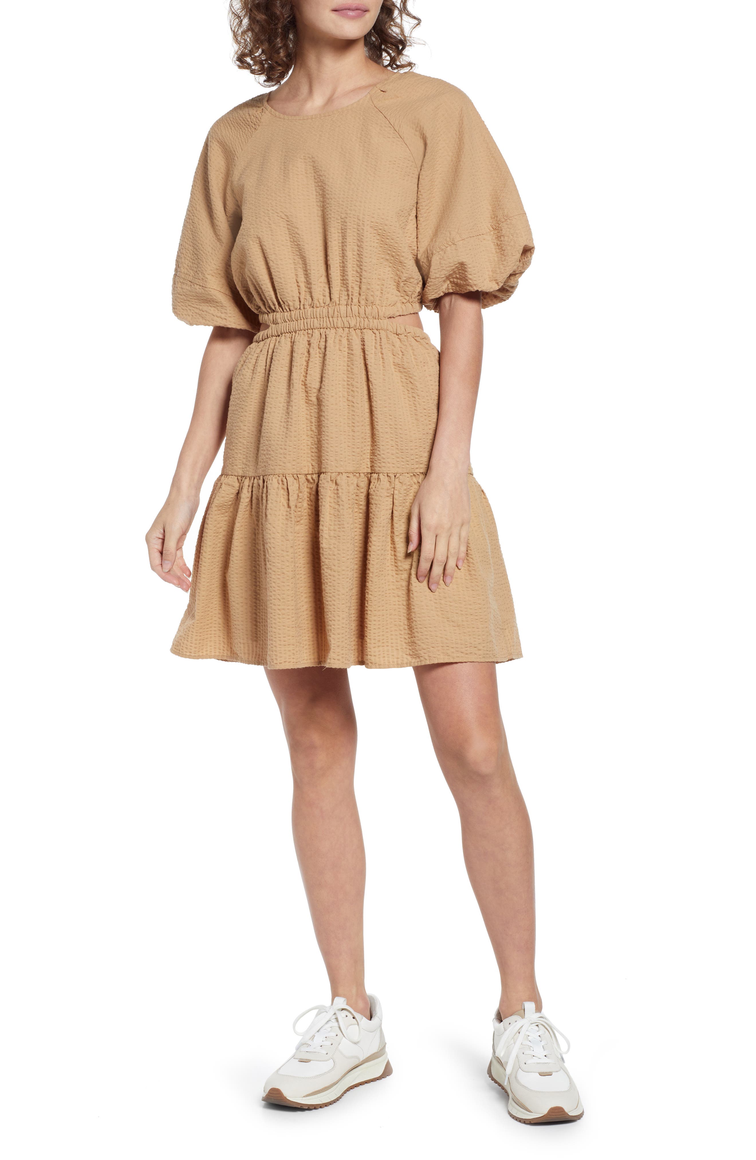 Madewell Seersucker Puff Sleeve Cutout 