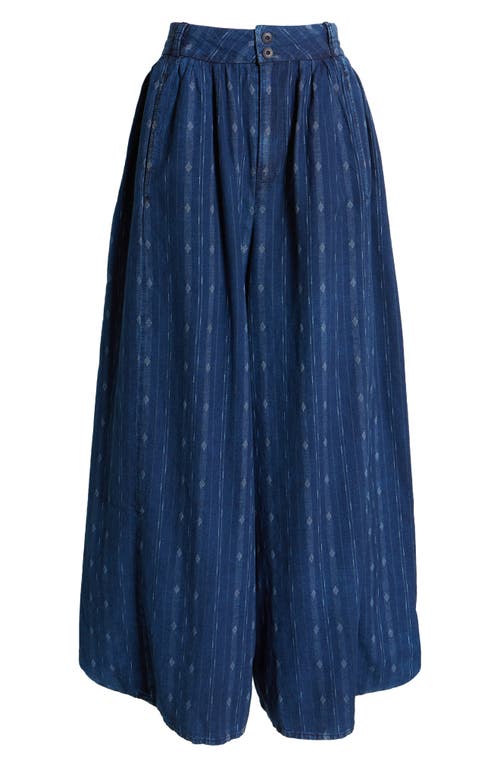 Ag Hadley Pleated Cotton Culottes In Atlas Indigo