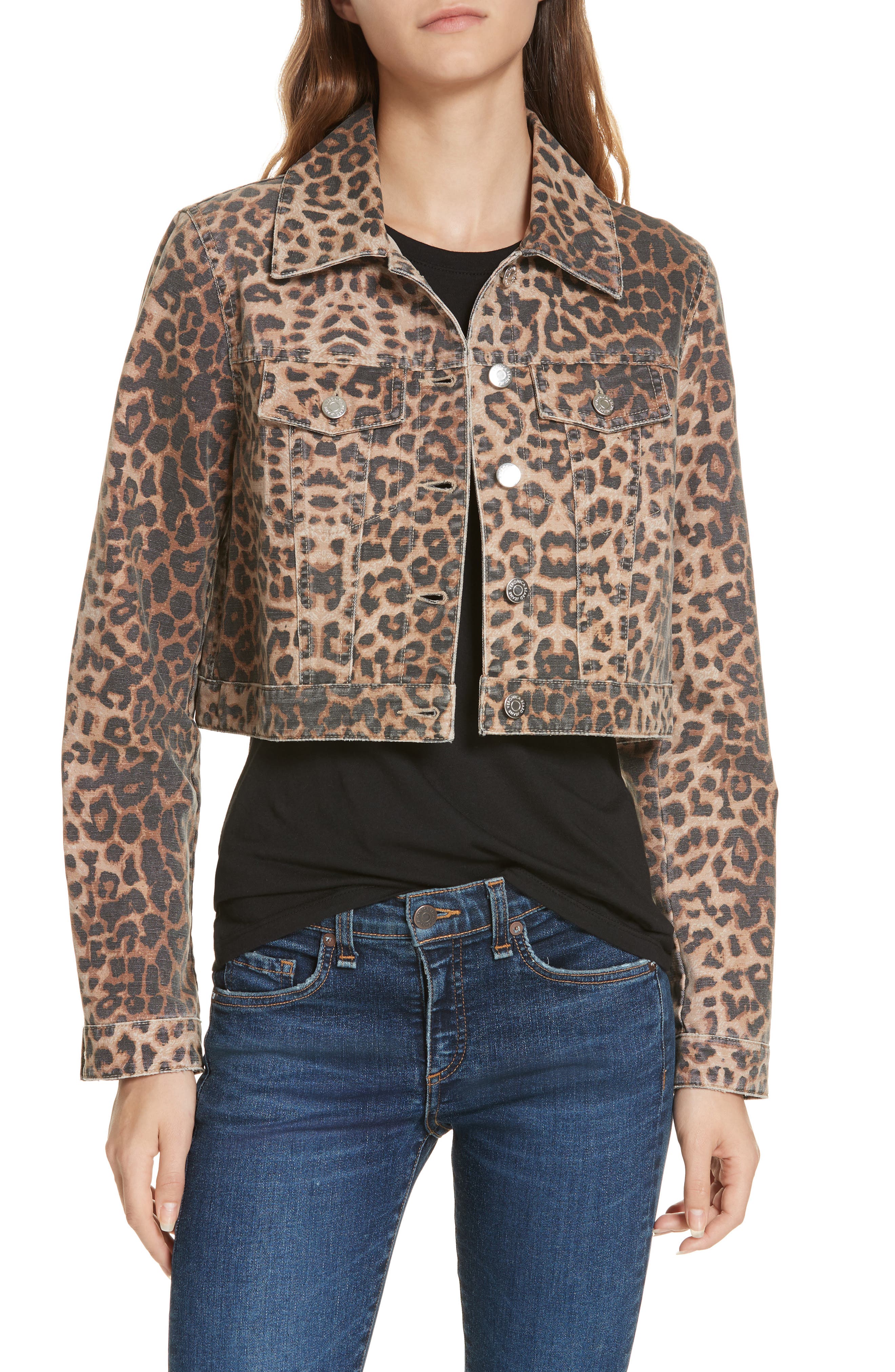 animal print cropped jacket