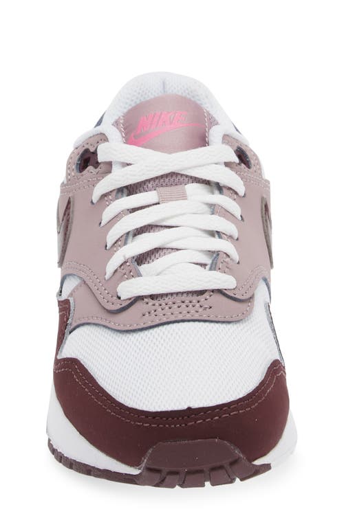 Shop Nike Kids' Air Max 1 Sneaker In White/burgundy/violet Ore