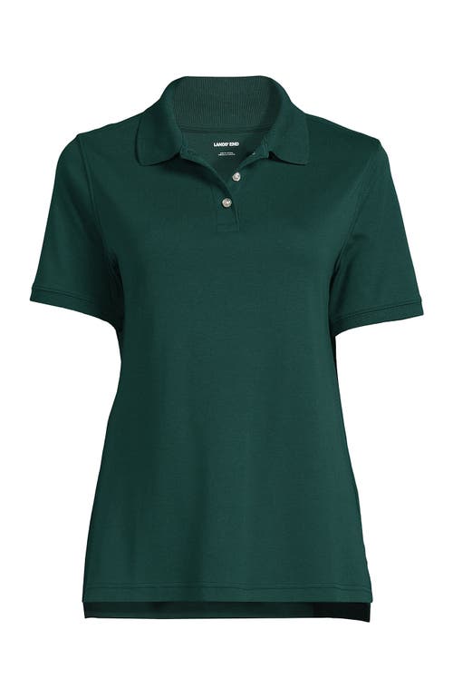 Lands' End School Uniform Short Sleeve Interlock Polo Shirt In Evergreen
