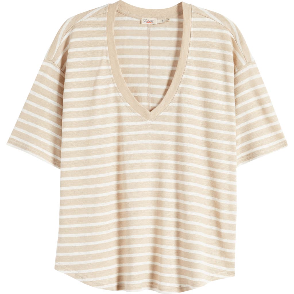Faherty Oceanside Striped Top In Hampton Stripe