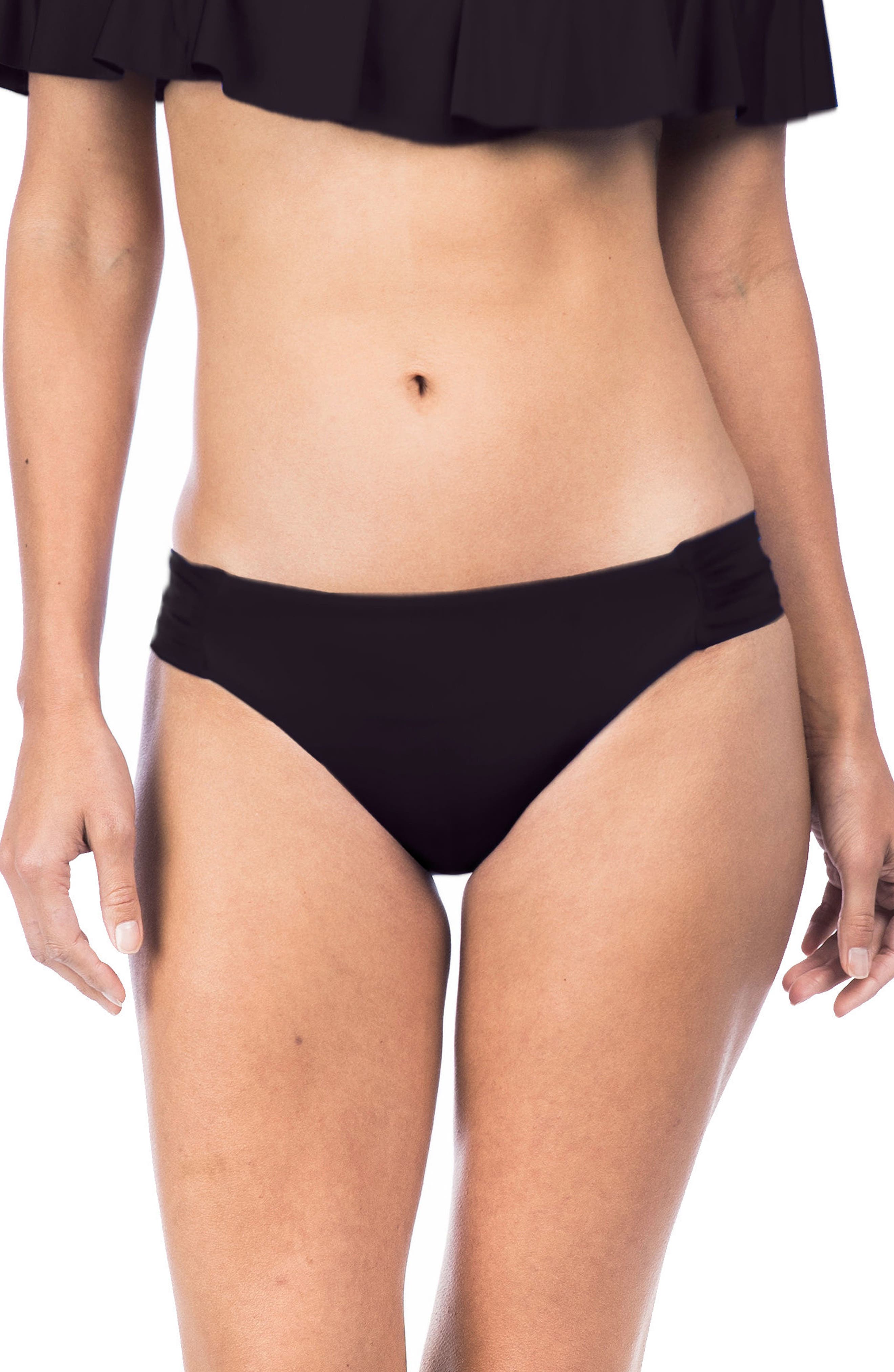 Trina Turk Studio Solids Bikini Bottoms, Black