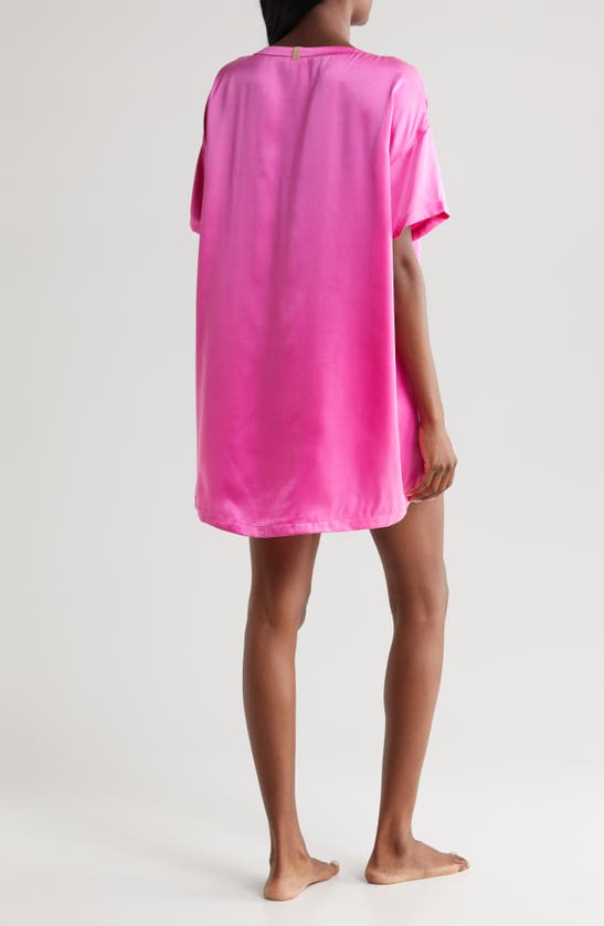 Shop Lunya Oversize Silk Sleepshirt In Caffeinated Pink