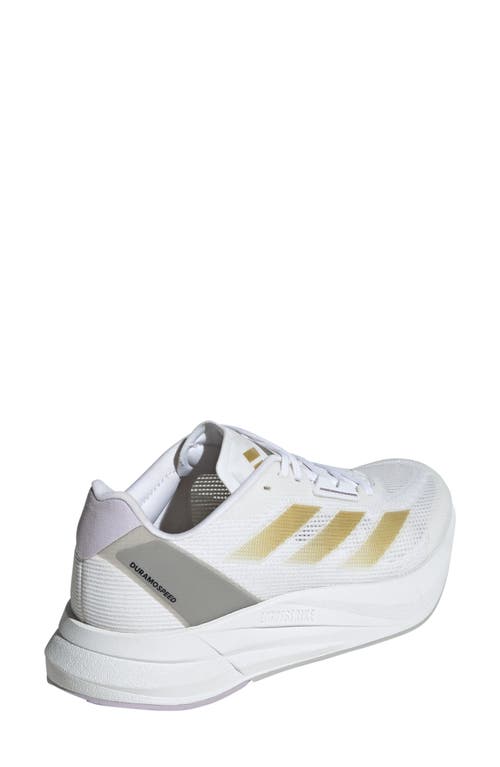 Shop Adidas Originals Adidas Duramo Speed Running Sneaker In Ftwr White/gold Met.