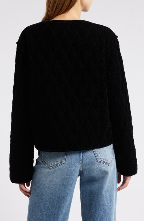 Shop Rails Kiko Quilted Velvet Jacket In Black Velvet