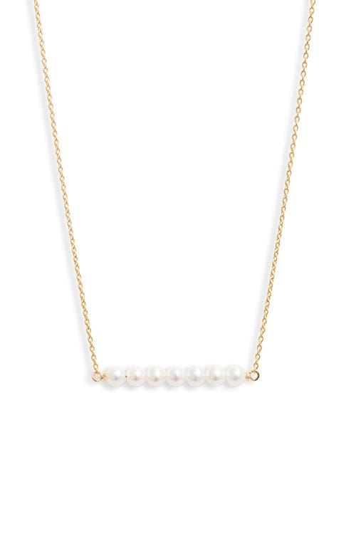 Poppy Finch Cultured Pearl Linear Pendant Necklace in 14Kyg at Nordstrom, Size 16