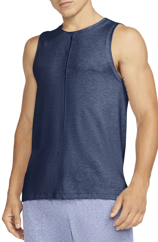 Click to view more detailed imagery on our partner's website Nike Dri-fit Yoga Tank In Midnight Navy/ Ashen Slate