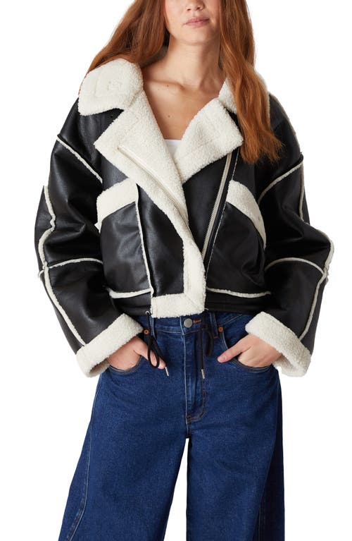 Blanknyc Faux Shearling Moto Jacket In Mountain View