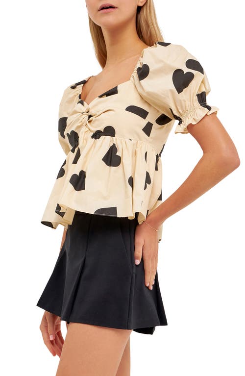 English Factory My Heart Is Set On You Top In Beige In Beige/black