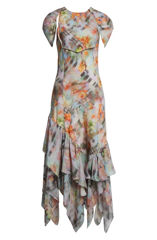 Shop Collina Strada Hillary Cap Sleeve Tiered Ruffle Dress In Garden Blur