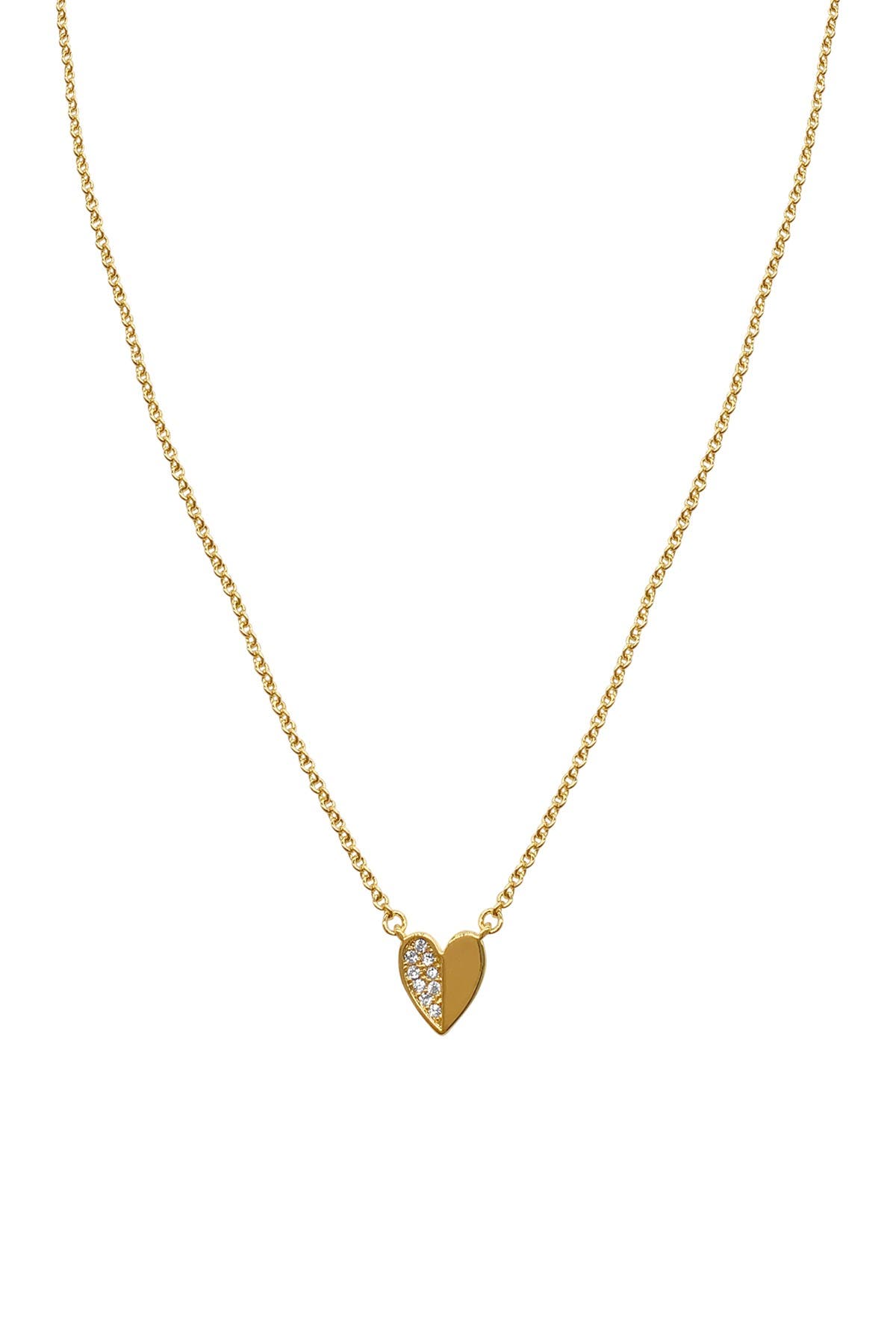 14k gold half heart necklace