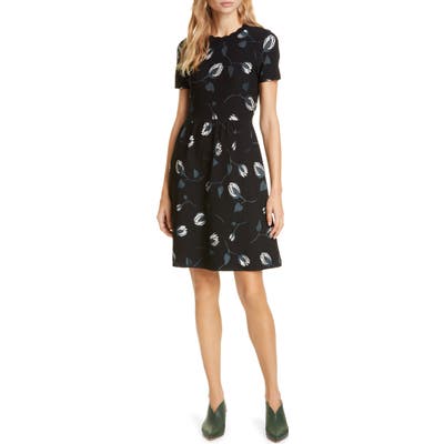 Kate Spade New York Deco Bloom Scallop Fit & Flare Dress