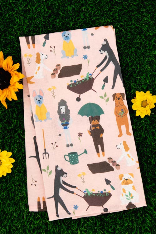 Puppington Dog Kitchen Towels In Spring Pups