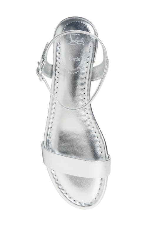 Christian Louboutin Sweet Jane Red Sole Metallic Sandals In Silver
