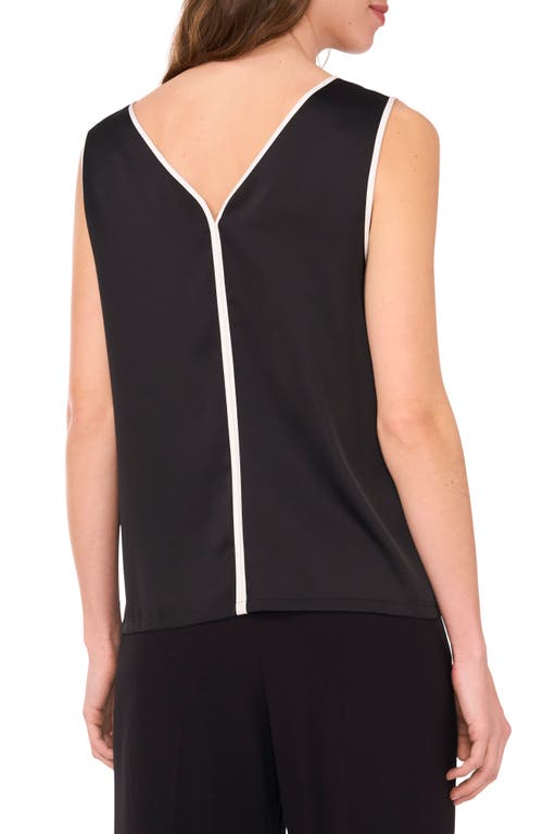 HALOGENR HALOGEN(R) PIPED SLEEVELESS TOP 