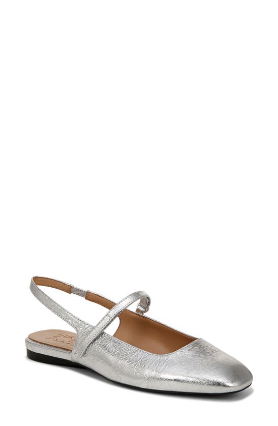 Shop Naturalizer Connie Slingback Mary Jane Flat In Silver Leather