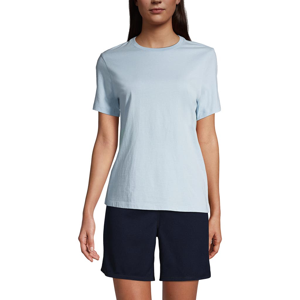 Lands' End School Uniform Short Sleeve Feminine Fit Essential T-shirt In Chambray Blue
