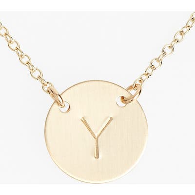 Nashelle 14K-Gold Fill Anchored Initial Disc Necklace