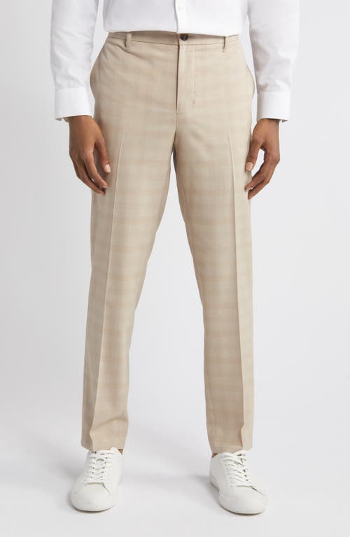 Open Edit Slim Fit Plaid Chinos Tan Graph at Nordstrom,
