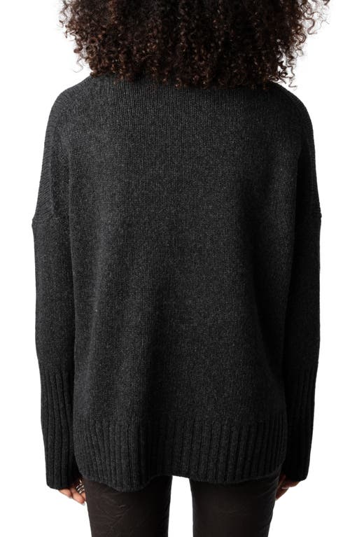 Shop Zadig & Voltaire Malta Feelings Merino Wool Sweater In Anthracite