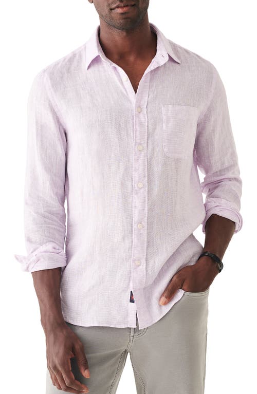 Laguna Linen Button-Up Shirt in Lavender Melange