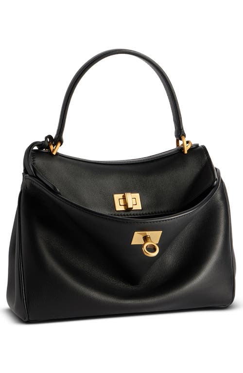 Shop Balenciaga Mini Rodeo Leather Top Handle Bag In 1000 Black