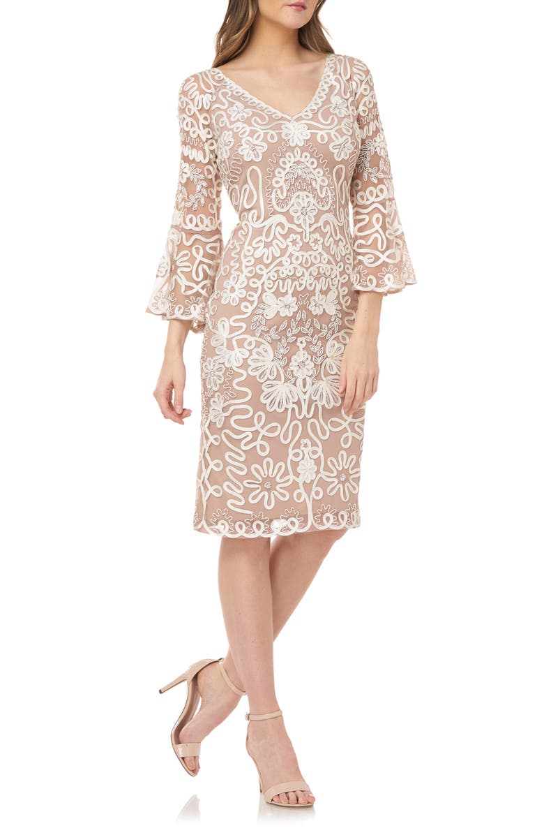 JS Collections Bell Sleeve Soutache Cocktail Dress | Nordstrom