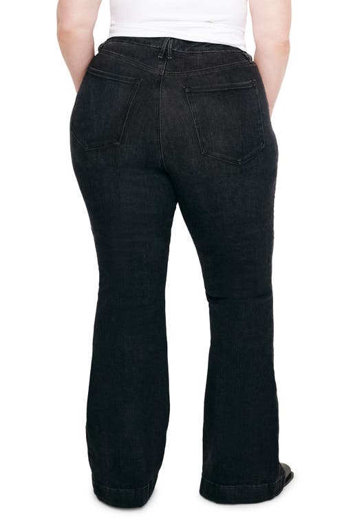 Shop Good American Good Legs Flare Jeans In Black265