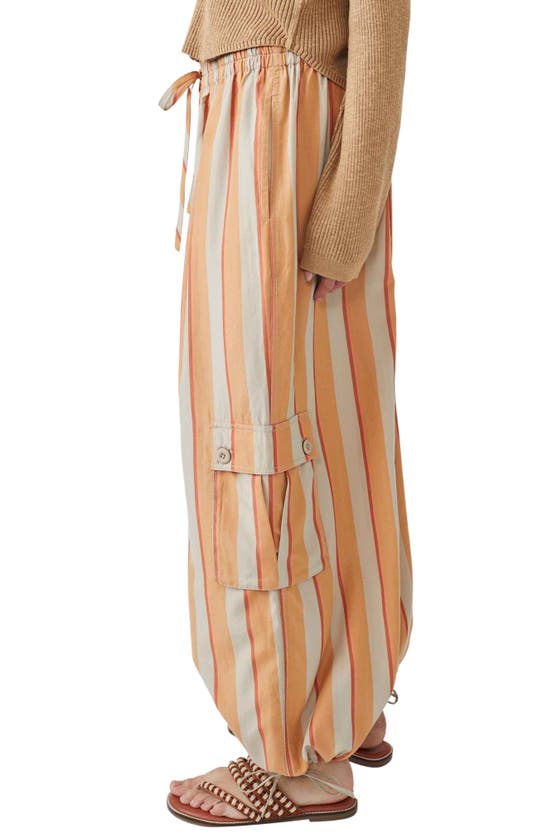 Free People Palash Yarn-dyed Baggy Cargo Pants In Creamsicle Combo
