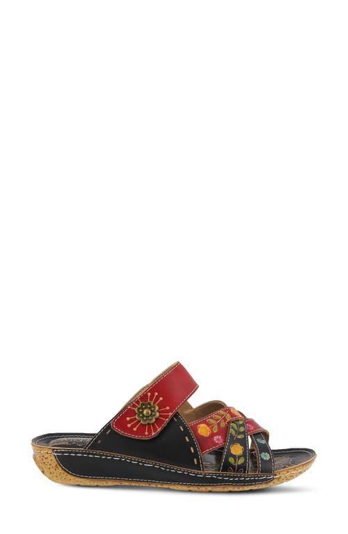L'artiste By Spring Step L'artiste Leigh Sandal In Black Multi Leather