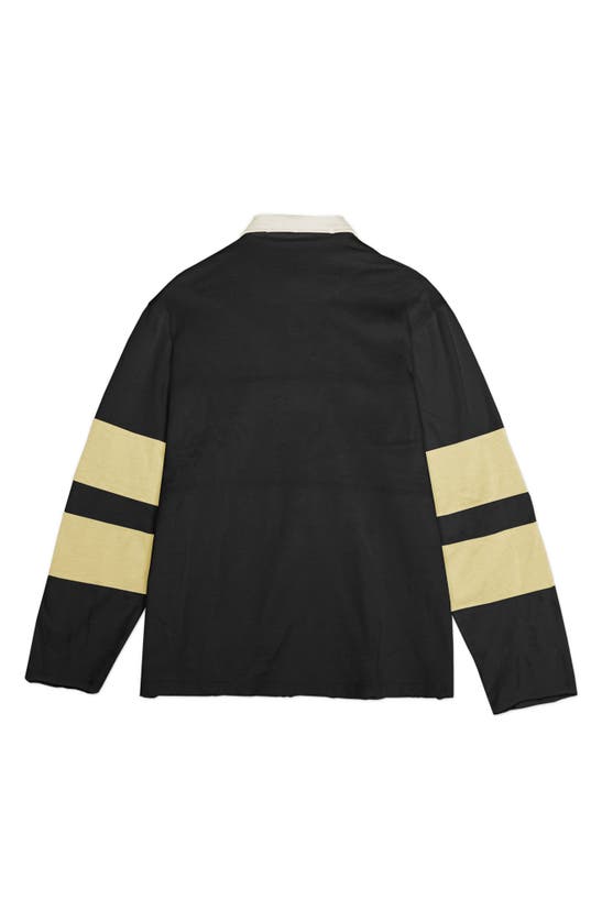 Shop Honor The Gift Oversize Cotton Rugby Polo In Black