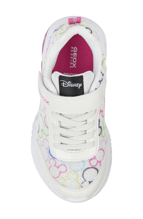 Shop Geox X Disney Kids' Assister Light-up Sneaker In White/multicolor