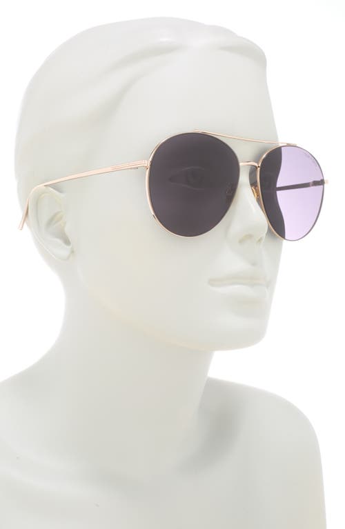 Shop Tom Ford 61mm Round Sunglasses In Shiny Rose Gold/smoke