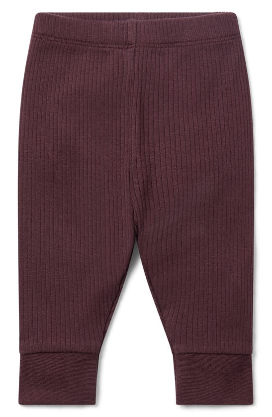 Mori Rib Fitted Two-piece Pajamas In Ribbed Berry