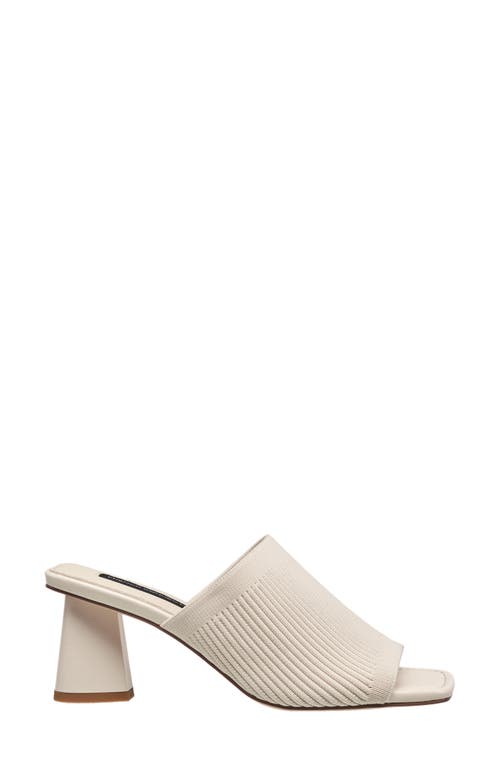 French Connection Women's Knit Styles Slip On Block Heel Sandal In Bone