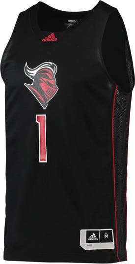 Men's adidas #1 Scarlet Rutgers Scarlet Knights Team Swingman Basketball  Jersey