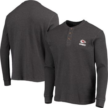 Men's Dunbrooke Heathered Gray Kansas City Chiefs Logo Maverick Thermal  Henley Long Sleeve T-Shirt