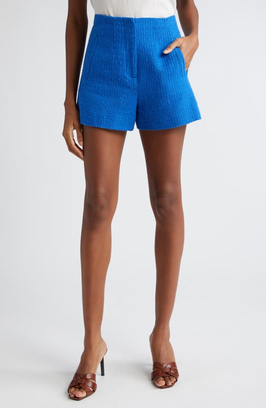 Shop Veronica Beard Jazmin High Waist Tweed Shorts In Cobalt