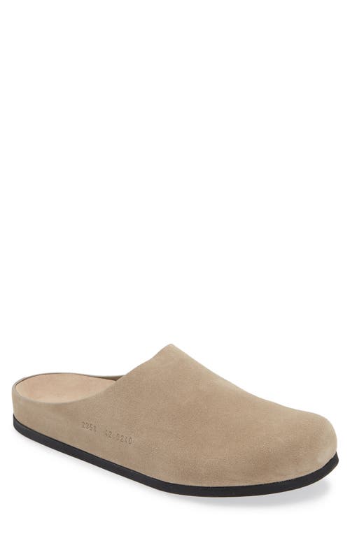 Suede Clog in Taupe