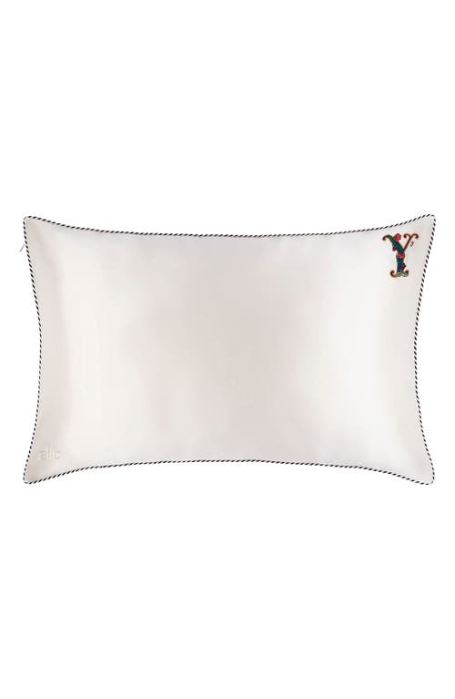 slip Embroidered Pure Silk Queen Pillowcase in Y at Nordstrom