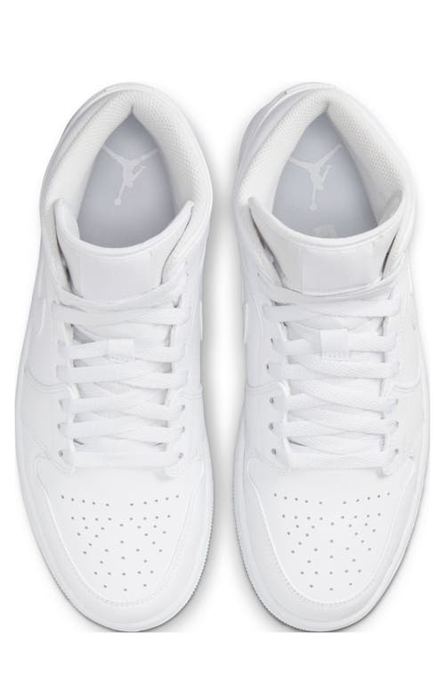 Jordan Nike Air 1 Mid Sneaker In White/white