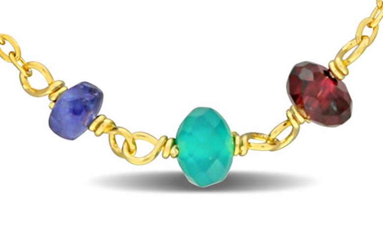 Delmar Sapphire & Garnet Necklace In Gold Multi