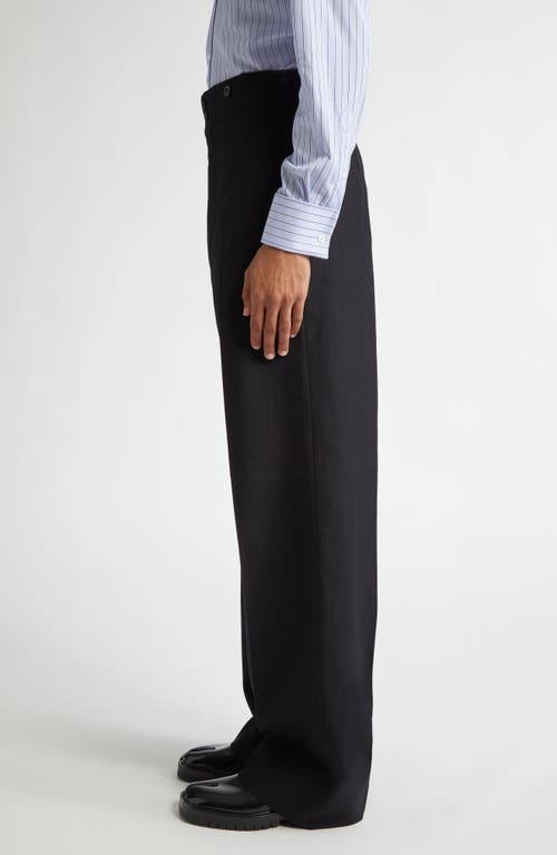 Shop Maison Margiela High Waist Wool Trousers In Black